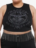 Cosmic Aura Wanted Dead Or Alive Rhinestone Fringe Girls Tank Top Plus