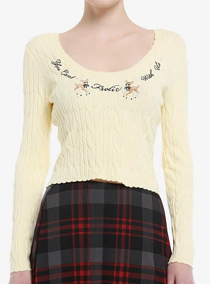 Sweet Society Can't Frolic With Us Deer Girls Long-Sleeve Sweater