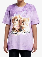 Sweet Society Cats How About No Girls Tie-Dye Oversized T-Shirt