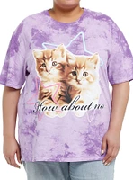 Sweet Society Cats How About No Girls Tie-Dye Oversized T-Shirt Plus