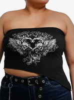 Rock Forever Rhinestone Asymmetrical Girls Tube Top Plus