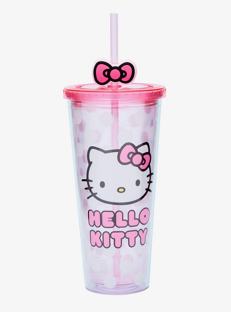 Sanrio Hello Kitty Polka Dot Carnival Cup with Straw Charm