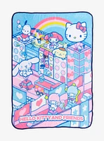 Hello Kitty And Friends Balloon Town Throw Blanket