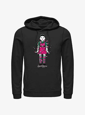 Squid Game Young-Hee Doll Christmas Lights Hoodie
