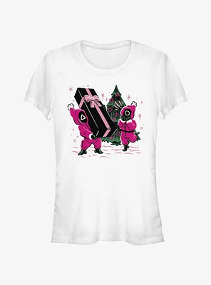 Squid Game Holiday Presents Pink Soldiers Girls T-Shirt