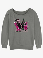 Squid Game Holiday Presents Pink Soldiers Girls Slouchy Sweatshirt