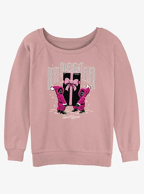 Squid Game Pink Soliders Best Present Ever Girls Slouchy Sweatshirt