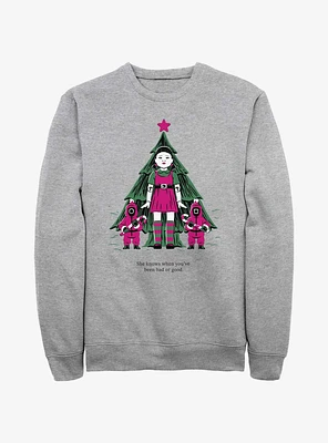 Squid Game Christmas Young-Hee Doll Knows Sweatshirt