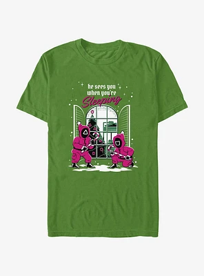 Squid Game All Seeing Pink Soldiers Christmas T-Shirt