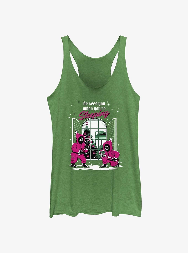 Squid Game All Seeing Pink Soldiers Christmas Girls Tank