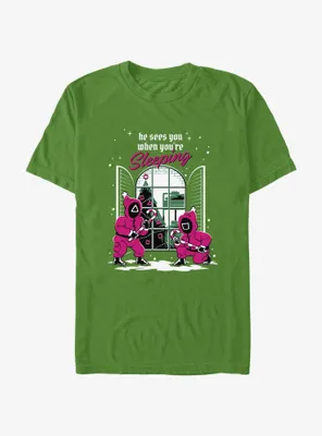 Squid Game All Seeing Pink Soldiers Christmas T-Shirt