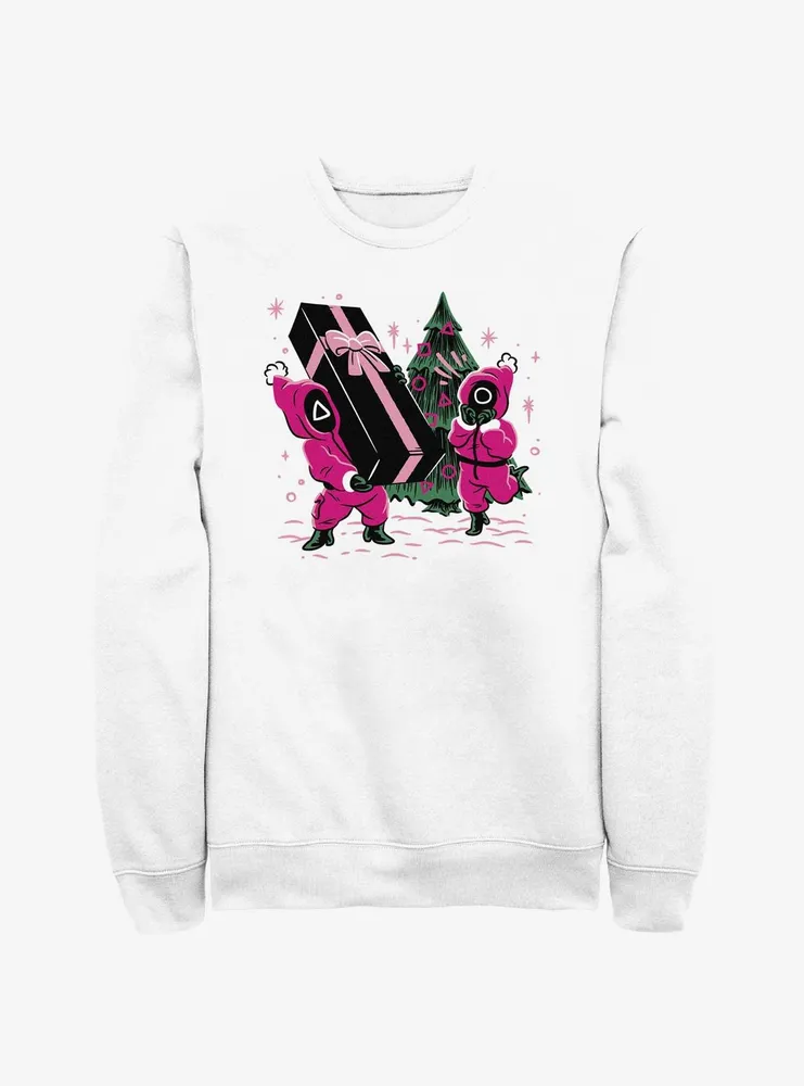 Squid Game Holiday Presents Pink Soldiers Sweatshirt