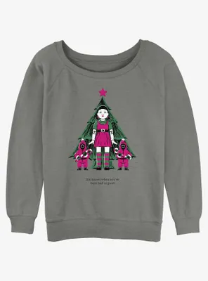 Squid Game Christmas Young-Hee Doll Knows Womens Slouchy Sweatshirt