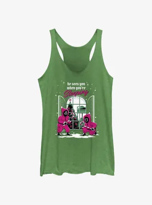 Squid Game All Seeing Pink Soldiers Christmas Womens Tank Top