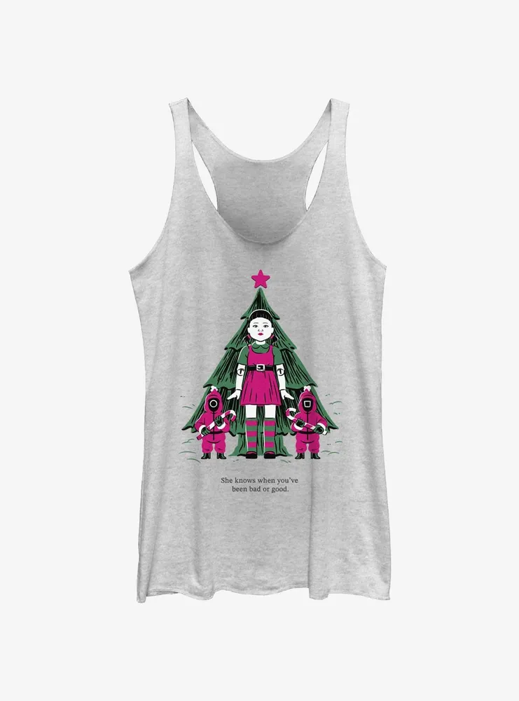 Squid Game Christmas Young-Hee Doll Knows Womens Tank Top