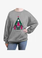 Squid Game Christmas Young-Hee Doll Knows Womens Oversized Sweatshirt