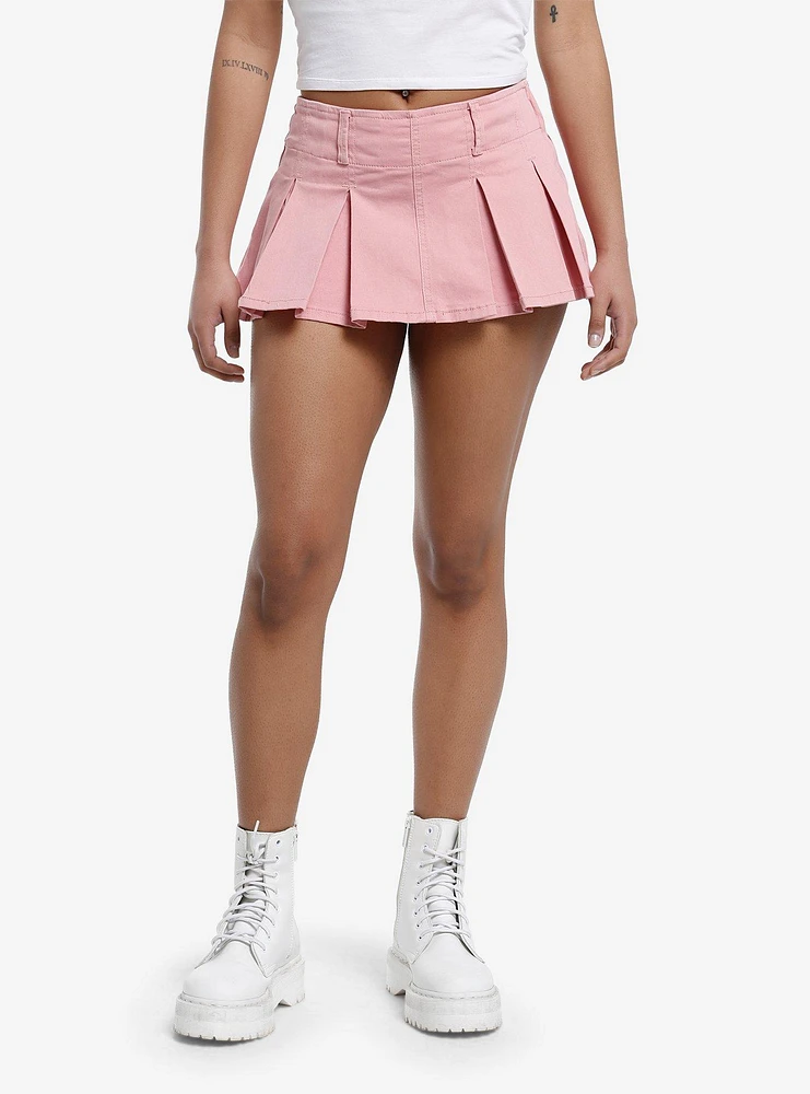 Dusty Rose Pleated Micro Skort