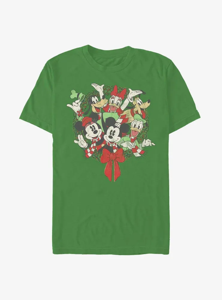 Disney Mickey Mouse & Friends Christmas Wreath T-Shirt