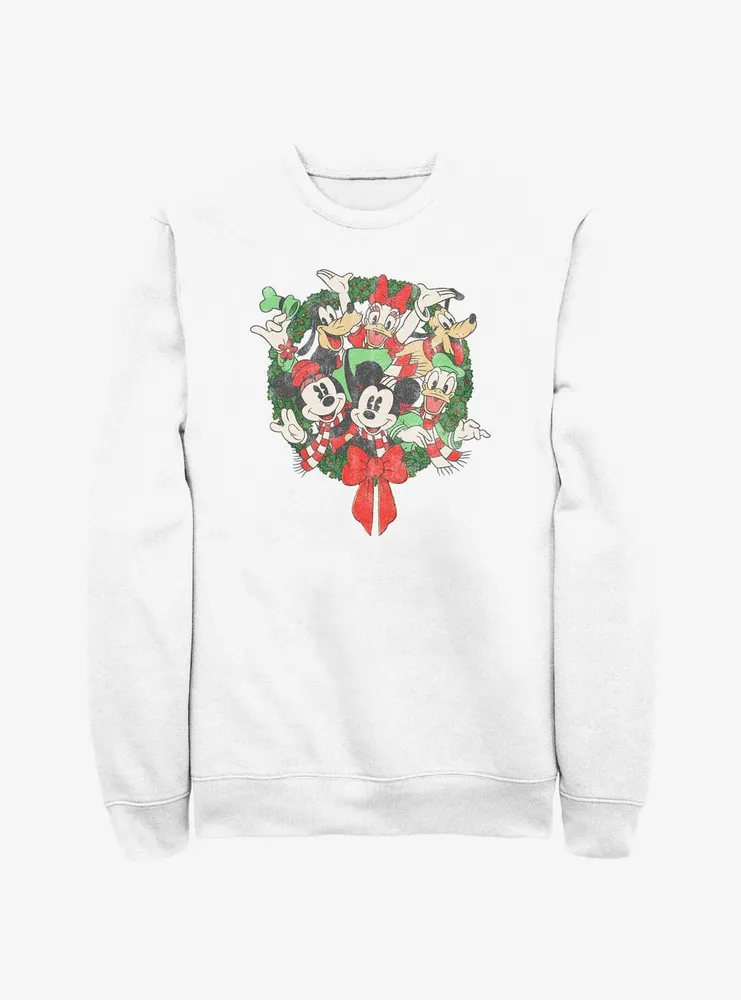 Disney Mickey Mouse & Friends Christmas Wreath Sweatshirt