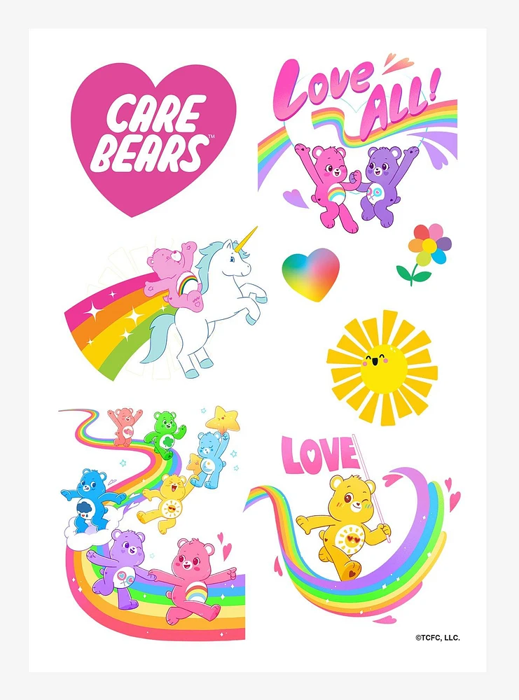 Care Bears Love All Rainbow Sticker Sheet