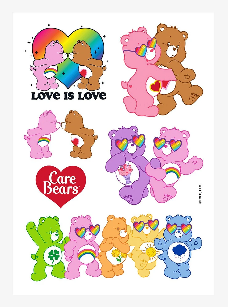 Care Bears Love Is Love Sticker Sheet