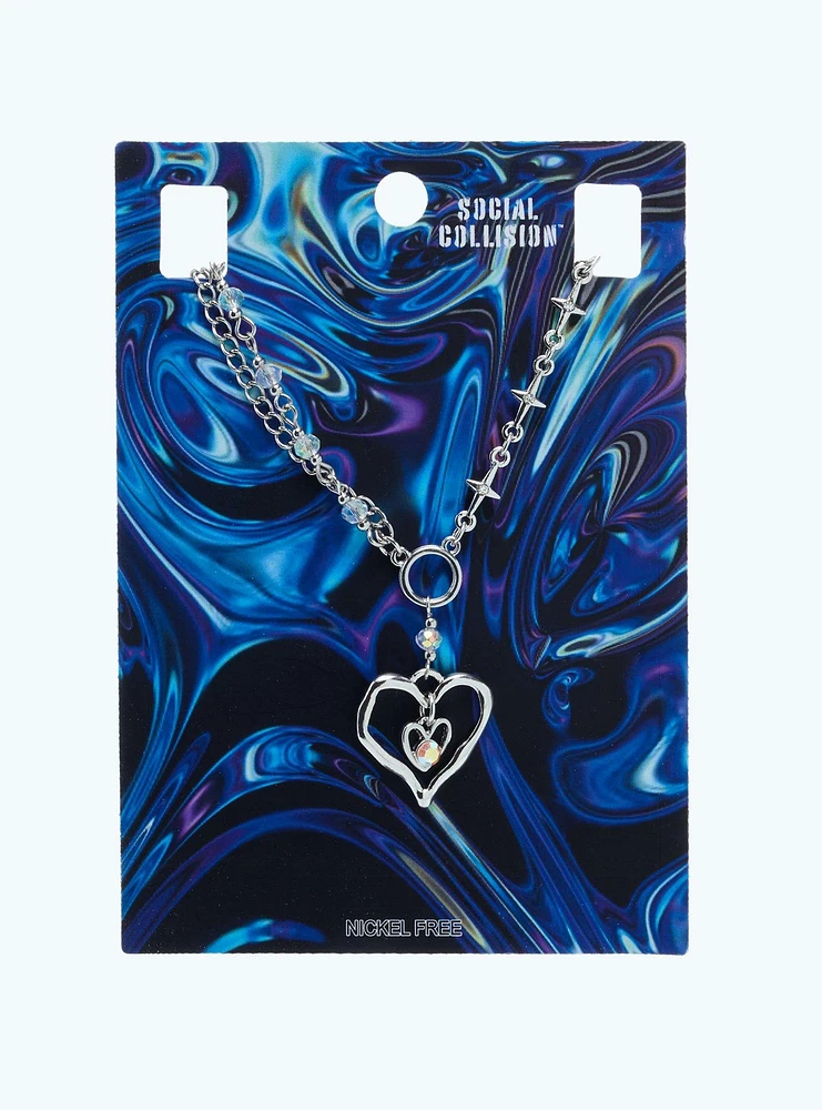 Social Collision® Star Drippy Heart Chain Necklace