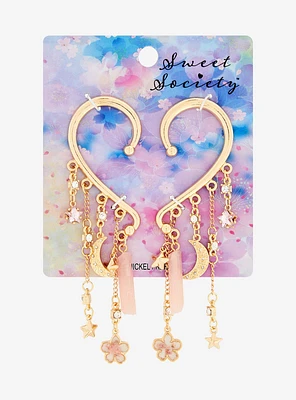 Sweet Society Celestial Sakura Heart Ear Cuffs