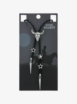 Social Collision Bull Star Bolo Cord Necklace