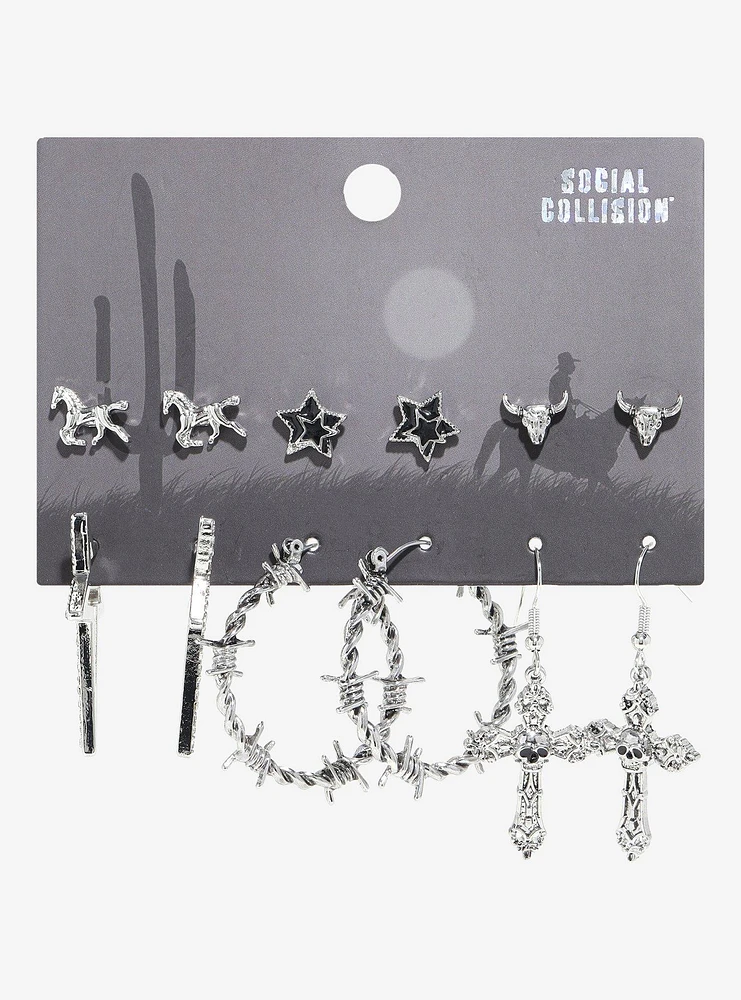 Social Collision Goth Cowboy Earring Set