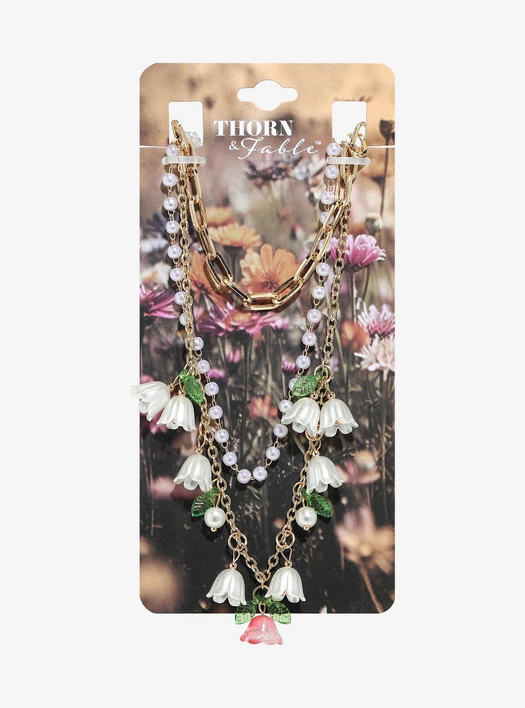 Thorn & Fable Floral Charm Layered Necklace