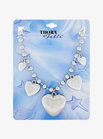 Thorn & Fable Bubble Heart Charm Ball Chain Necklace