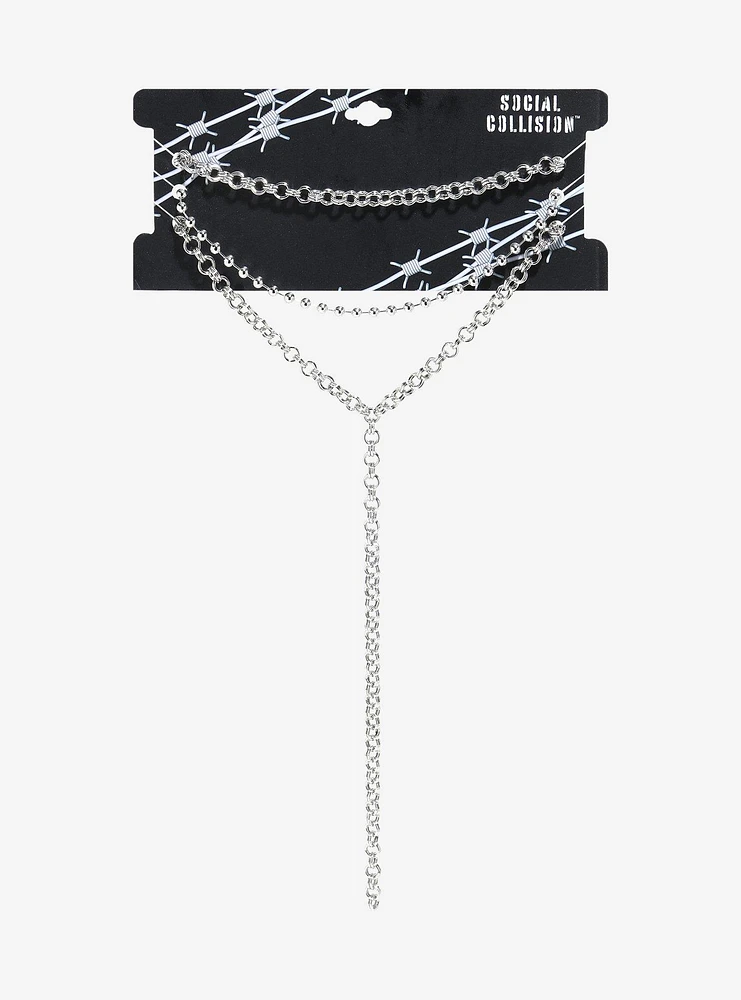 Social Collision Multichain Layered Lariat Choker