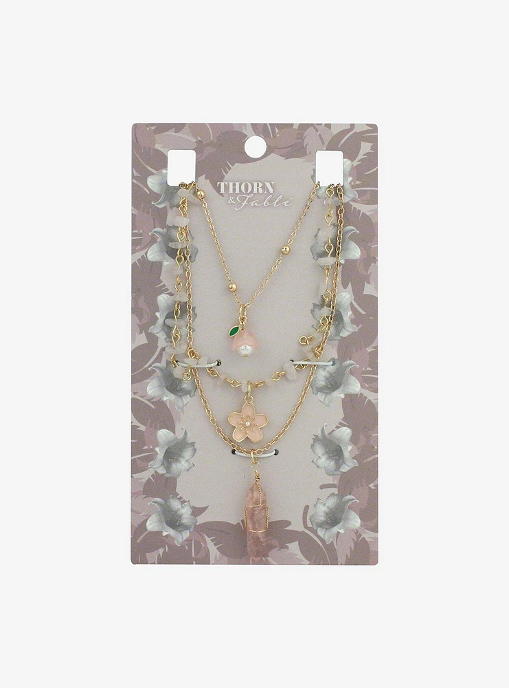 Thorn & Fable Sakura Crystal Necklace Set
