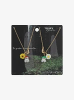 Thorn & Fable Mushroom Ghost Flower Best Friend Necklace Set