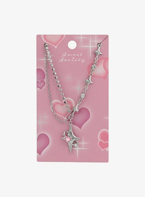 Sweet Society Star Rhinestone Chain Necklace