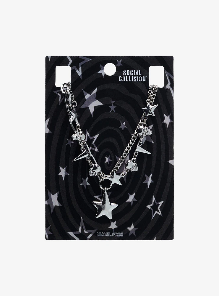 Social Collision Star Spike Layered Necklace