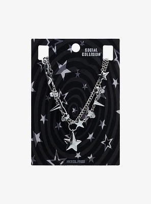 Social Collision Star Spike Layered Necklace