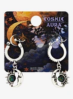 Cosmic Aura Sun & Moon Gem Huggie Hoops