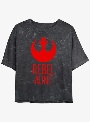 Star Wars Rebel Aunt Girls Mineral Wash Crop T-Shirt