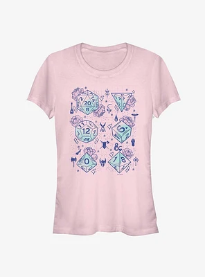Dungeons & Dragons Floral Dice Girls T-Shirt