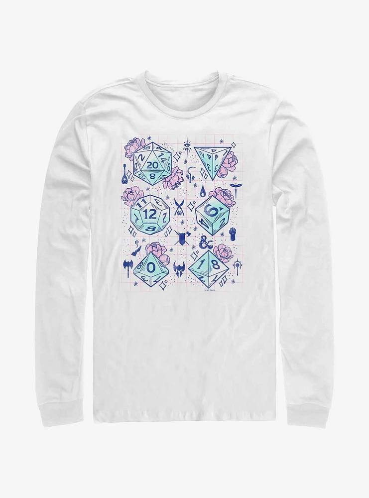 Dungeons & Dragons Floral Dice Long-Sleeve T-Shirt