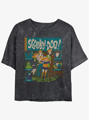 Scooby Doo Mystery Poster Girls Mineral Wash Crop T-Shirt