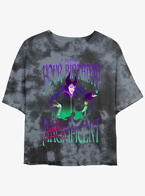 Disney Villains Hope Your Birthday Is Maleficent Girls Tie-Dye Crop T-Shirt