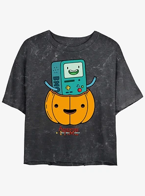 Adventure Time BMO Lantern Girls Mineral Wash Crop T-Shirt