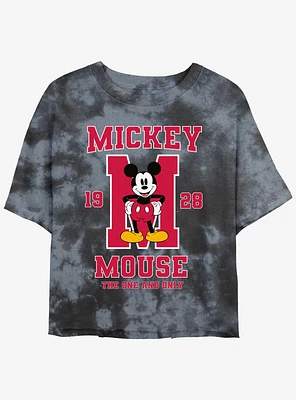 Disney Mickey Mouse The One And Only Girls Tie-Dye Crop T-Shirt