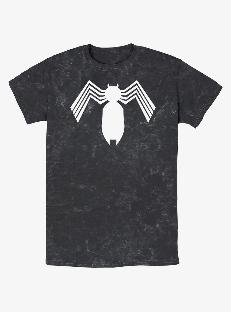 Marvel Spider-Man Symbiote Logo Mineral Wash T-Shirt