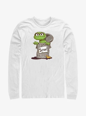 Sesame Street Oscar Scram Sign Long-Sleeve T-Shirt