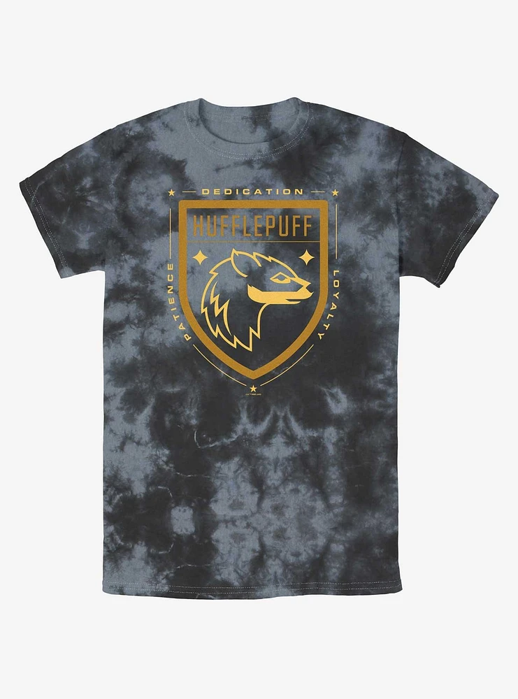 Harry Potter Hufflepuff House Crest Tie-Dye T-Shirt