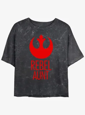 Star Wars Rebel Aunt Womens Mineral Wash Crop T-Shirt