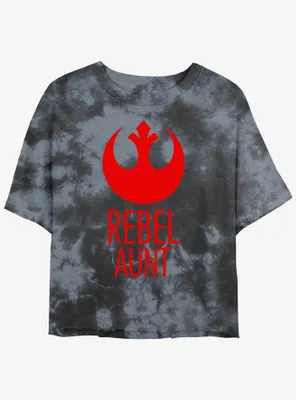 Star Wars Rebel Aunt Womens Tie-Dye Crop T-Shirt